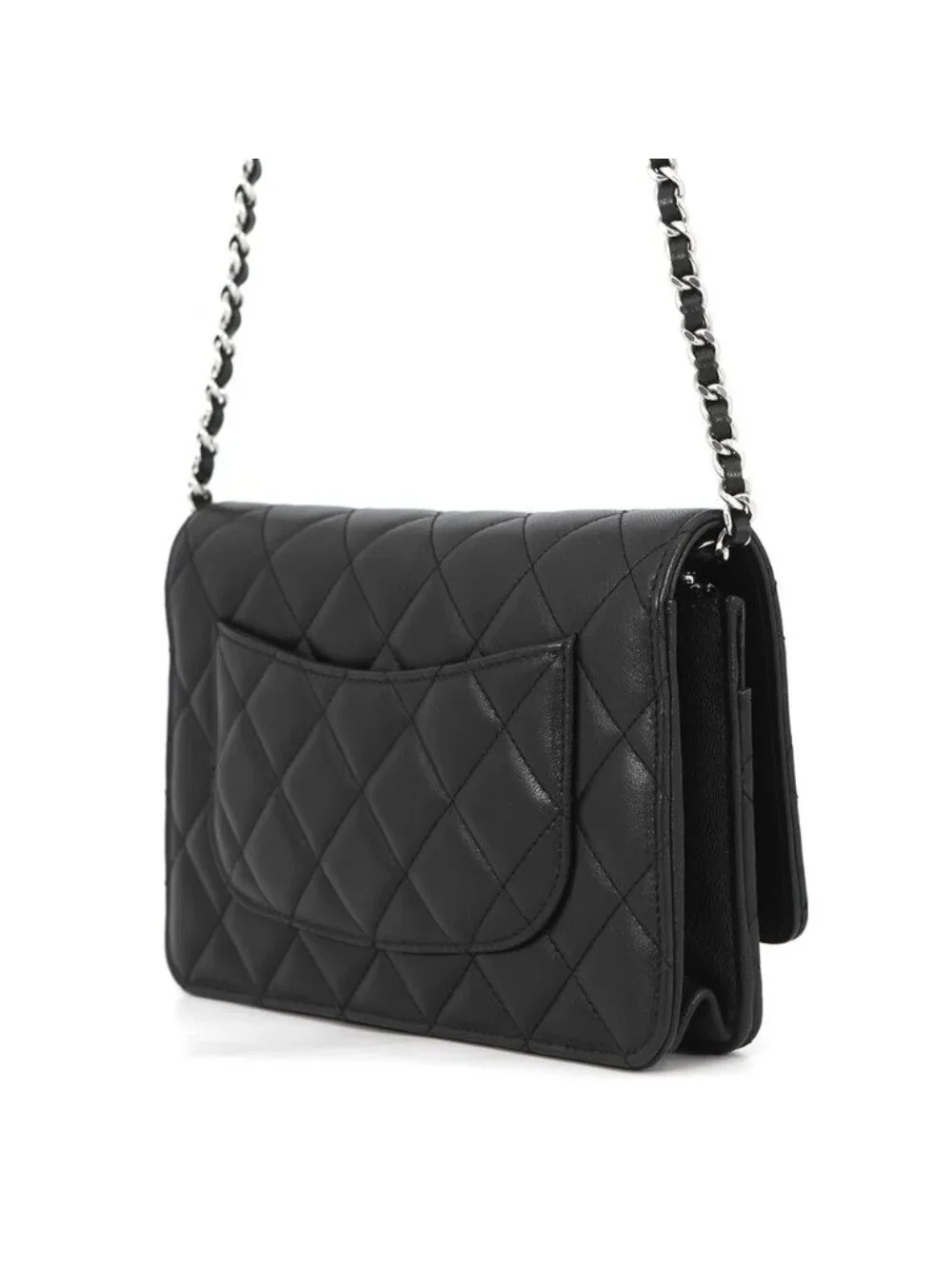 Chanel Chain Wallet Classic Quilted CC Logo Lambskin Black